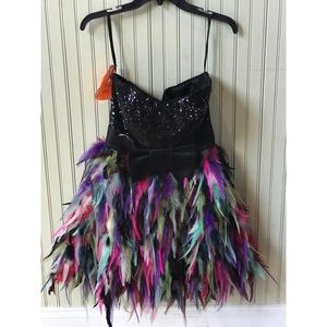 Sequin & Feather Party Dress